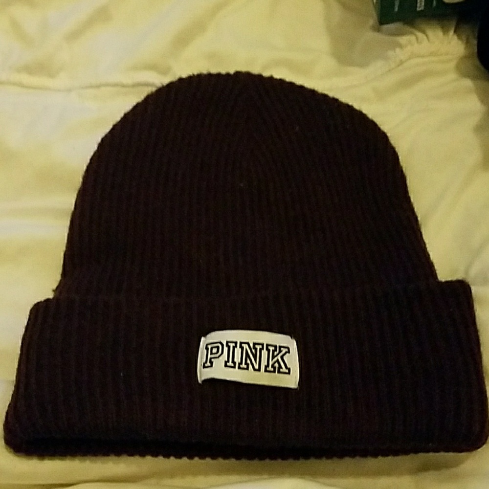 Victoria secret/ Pink beanie/ winter hat purple